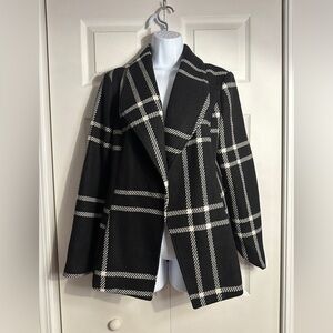 White House Black Market wool blend jacket. Black and white, size 10